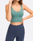 Women Sleeveless Solid Color Yoga Sports Bra Tops Vest 4-12