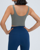 Women Sleeveless Solid Color Yoga Sports Bra Tops Vest 4-12