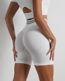 Popular Ruched Outside Sports Short Sleeve Shorts Yoga Two-piece Sets S-L