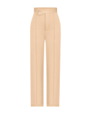 Elegant Women High Wasit Wide Leg Suit Pants Khaki Black Brown Red S-XL