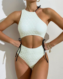 High Waist Women Hot Sale Solid Color Two Piece Swimwear S-L
