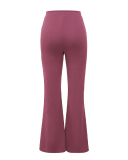 Fashion Women High Waist Solid Color Wide Leg Pants S-XL