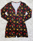 Women Valentine Day Sexy Pirnted Onesie