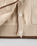 Fashion V-neck Long Sleeve Kids Cardigan Sweater Khaki Gray 90cm-140cm