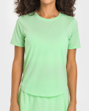Women Sports Running Solid Color Quick Dry Breathable Tennis Top T-shirt 4-12