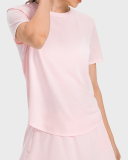 Women Sports Running Solid Color Quick Dry Breathable Tennis Top T-shirt 4-12