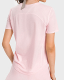 Women Sports Running Solid Color Quick Dry Breathable Tennis Top T-shirt 4-12