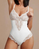 V-neck Lace Up Women Bodysuit