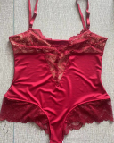 V-neck Lace Up Women Bodysuit