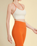 Women Colorblock Back Criss Lycra Yoga Two-piece Sets S-L