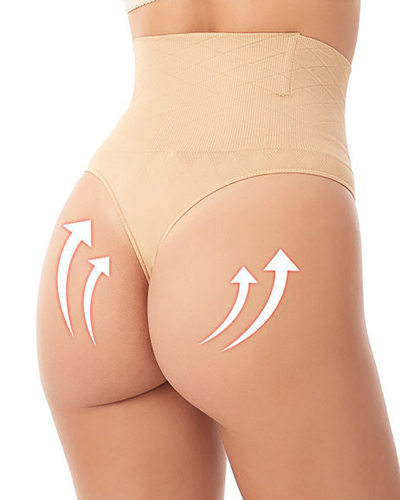 Women High Waisted Slimming Waist Panties Body Shaper Black Apricot S-2XL