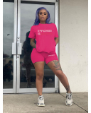 Letter Printed Women Summer Two Piece Short Set S-5XL