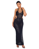 Open Back See Through Vacation Beach Long Dress