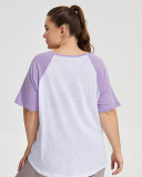 Women Sport Fitness Loose Plus Size T-shirt Blue Black Coffee Purple XL-4XL