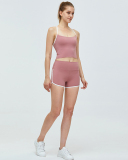 Women Casual Backless Sports Summer Suits Two Piece Outfits Deep Blue Jean Blue Black Pink S-XL