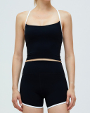 Women Casual Backless Sports Summer Suits Two Piece Outfits Deep Blue Jean Blue Black Pink S-XL