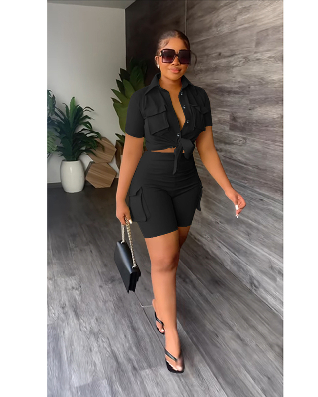 Solid Color Women Wholesale Summer Two Piece Set S-XXL