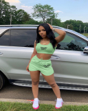 Summer Letter Printed Cute Two Piece Short Set