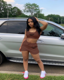 Summer Letter Printed Cute Two Piece Short Set