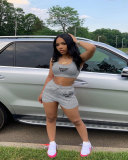 Summer Letter Printed Cute Two Piece Short Set