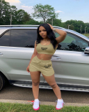 Summer Letter Printed Cute Two Piece Short Set