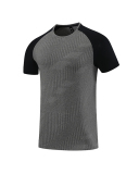 Men's Summer Short Sleeve Colorblock T-shirt Black White Gray Orange M-3XL