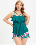 2023 New Rufflers Florals Plus Size Swimwear L-5XL
