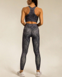 Popular Snake Print Yoga Two-piece Sets White Khaki Deep Gray S-L