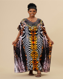 Popular V-neck Leopard Snake Zebra Printed Swimsuit Covers Maxi Dress One Size