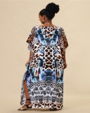Popular V-neck Leopard Snake Zebra Printed Swimsuit Covers Maxi Dress One Size
