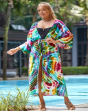 Fashion Printed Summer Vacation Holiday Kimonos Crochet Beach Cover Up Pattern