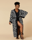 New Bohemian Style Printed Long Sleeve Cotton Kimonos Swimwear Cover Up