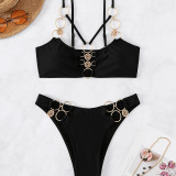 Black Sexy Girl Beach Bikini Set S-L