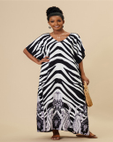 Popular V-neck Leopard Snake Zebra Printed Swimsuit Covers Maxi Dress One Size