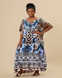 Popular V-neck Leopard Snake Zebra Printed Swimsuit Covers Maxi Dress One Size