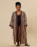 New Bohemian Style Printed Long Sleeve Cotton Kimonos Swimwear Cover Up