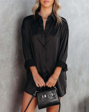 Solid Color Sexy Long Sleeve Beach Shirts Apricot White Black One Size