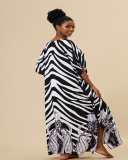 Popular V-neck Leopard Snake Zebra Printed Swimsuit Covers Maxi Dress One Size