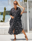 Women Maxi Pentagram Printed Bathing Suit Cover Ups One Size