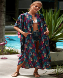 Women Maxi Pentagram Printed Bathing Suit Cover Ups One Size