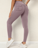 Women High Waist Back Pocket Running Fitness Leggings S-L