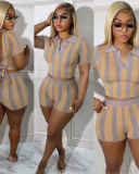 V-neck Stripe Women Wholesale 2 piece Outfit