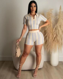 V-neck Stripe Women Wholesale 2 piece Outfit