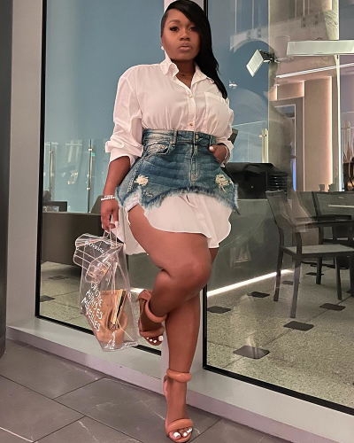 Spring Style Women New Jean Causal Dress S-XXL