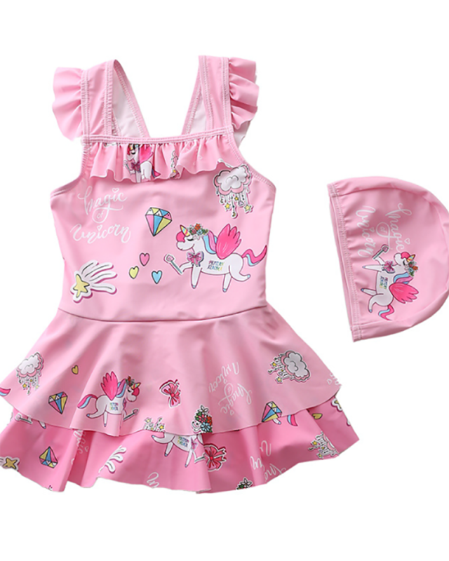 Cute Girl Swimming Suit With Hat