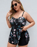 Hot Sale Women Ruffles Florals Mesh Plus Size Swimsuits L-4XL