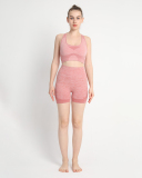 Women Sports Seamless Workout Yoga Two-piece Short Sets S-L