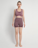 Women Sports Seamless Workout Yoga Two-piece Short Sets S-L