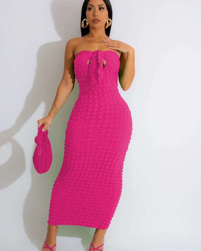 Strapless Women Long Causal Women Dress S-XXL