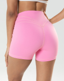 Women High Waist Solid Color Sports Shorts S-XL
